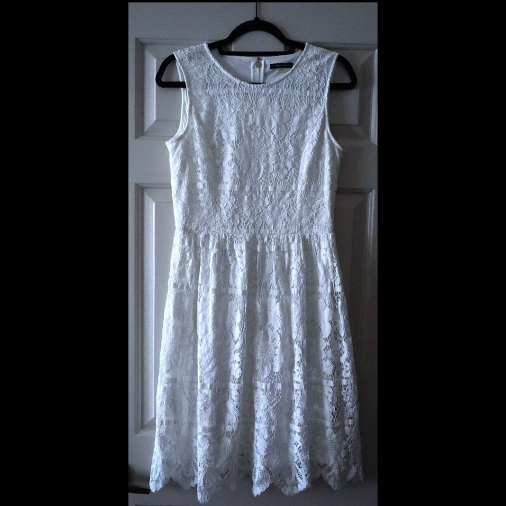 Tommy Hilfiger Women's Sleeveless Lace A-Line Dress White size 6